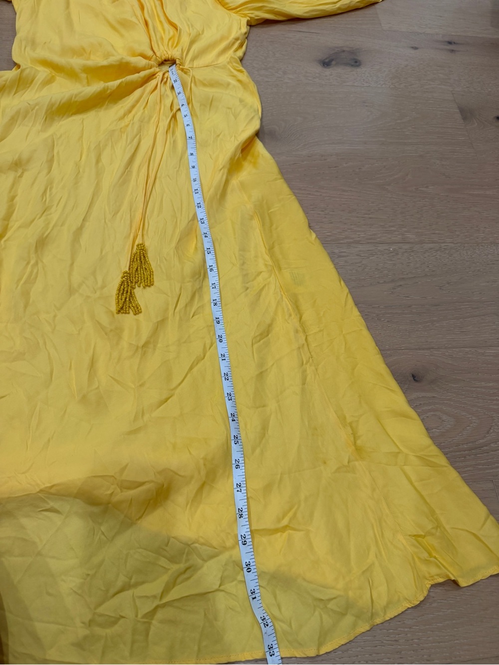 Farm Rio Yellow Cut Out Long Sleeve Midi Dress - Picture 12 of 16
